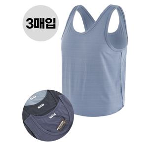 [트라이]트라이 남자 런닝셔츠 메리야스 민소매런닝 인견 유색 칼라 여름 런닝 3매