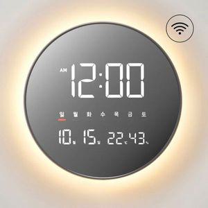 OWC 이클립스 스마트 무드등 LED WIFI 벽시계 디지털 와이파이 캘린더 조명 온습도 벽걸이 시계