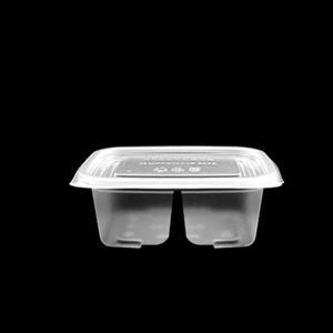 [제이큐]2칸 반찬용기 JW M-1317-2A 2칸 용기 PP 500개
