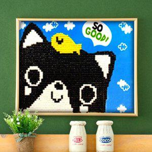 [기타]취미생활 검은고양이 15x20 미니 보석십자수 비즈 DIY