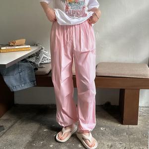 [데일리앤] 비폴 바스락 봄 여름 밴딩 팬츠 키작녀 일자 조거 핀턱 빅사이즈 트레이닝 바지