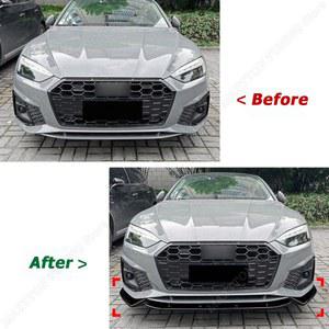 호환 S5 플라스틱 A5 범퍼 3Pcs - 스플리터 스포일러 립 AUDI Facelift 키트 Sline 8W6 카나드 앞 바디