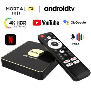 크롬캐스트 Mortal T3 Smart TV Box Android 13 Rockchip 3528 Google Assistant Wi Fi 전송 4GB32GB Bluetooth 멀티