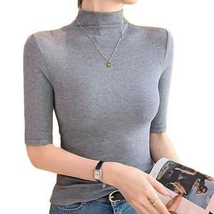 [오노마] ONM 여성 슬림 5부 티셔츠 데일리 반목 면반팔티