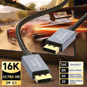 모니터연결케이블 연결선 MOSHOU 게이밍 모니터용 디스플레이 포트 21 DP 케이블 80Gbps 16K 60Hz 8K FreeS