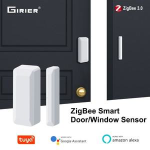 투야 스마트봇GIRIER ZigBee 도어 및 창 센서   무선 스마트 접촉 감지기는 Alexa Hey Google Home Assisan