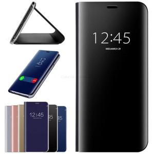 럭셔리 스마트 미러 플립 케이스 삼성 갤럭시 S8 S9 플러스 S10 J4 J6 A6 A7 A9 2018 5G 보호 전화 커버 Fu