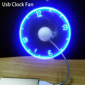 휴대용 핸드 선풍기 노트북 LED 디스플레이 미니 가제트 USB 시계 PC용
