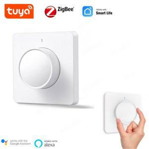 Tuya ZigBee Smart Rotary Light Dimmer Switch with LCD Screen Home Linkage APP Hub Wireless Remote Control for Alexa 구글