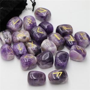 힐링소품,천연 원석25Pcs 자유 자연 정 크리스탈 룬 돌 불규칙한 운세 마노 Reiki 치유  장식