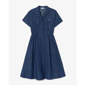 라코스테 브랜드관 여성 25SS 데님라이크 반팔 셔츠 드레스 EF206E-55G RNE진청 마감임박!!!