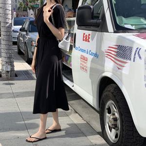 (ITY/냉장고원단/여름교복템/2size) 7도 아이스 썸머 쿨 스트랩 반팔 롱 원피스 op15659