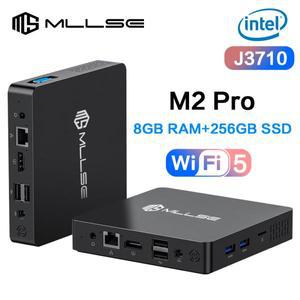 MLLSE M2 Pro 미니 PC 인텔 셀러론 J3710 CPU 8G RAM 256G 호환 + VGA USB3.0 Win10Pro 데스크탑 휴대용 Wi