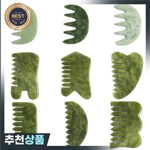 천연 옥 빗 Gua Sha 보드 마사지 스파 침술 바디 스크래핑 구 아슈 스크레이퍼 얼굴 피부 미용