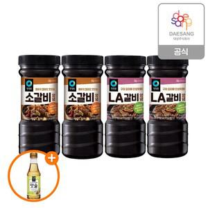 (G)청정원 소갈비양념 840g 2개+LA갈비양념 840g 2개+(증정)맛술 410ml