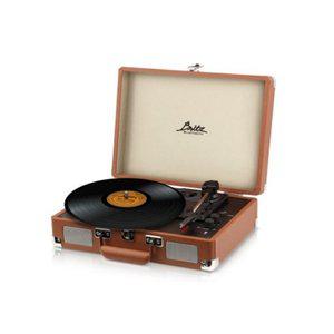 브리츠 BZ-TP1000 브라운 블루투스 턴테이블 AUX RCA 헤드폰단자 LP 레코드 플레이어