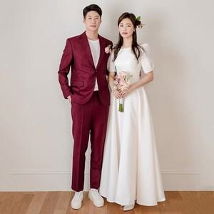 레디고 셀프웨딩 퍼프소매 A라인 화이트 드레스 웨딩촬영 본식 결혼식 브라이덜샤워 2