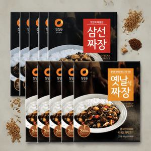 청정원 옛날짜장 삼선짜장 180g 각 10개 즉석짜장 간편조리 한끼식사