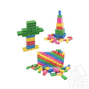 MEGAPARA 에듀 종이벽돌 블록 중 오색 50PCS 아기선물 종이블럭