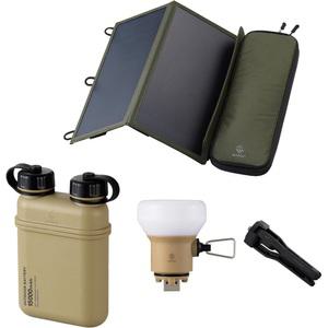 ELECOM 에레컴 NESTOUT 15000mAh 아웃도어 파워뱅크 솔라패널 LED랜턴