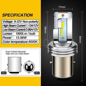 오토바이조명 1Pcs CSP BA20D H4 9003 HB2 HS1 P43T H6 Led 자동차 안개등 바이크 오토바이 헤드 라이트 AC