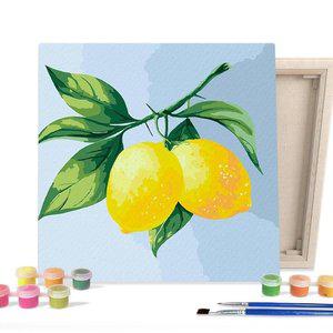 고품질 DIY 페인팅 그림 그리기 색칠하기 캔버스 레몬 25X25 인테리어액자 캔버스그림 레몬그림 (WFHVYGX)