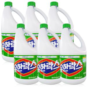 유한락스 후레쉬 2L x 6개(한박스)/천연소금원료/살균/악취제거/표백
