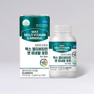 (3개월분) 비타민스토리 맥스 멀티비타민 앤 미네랄 포틴 800mg 90정, 1개