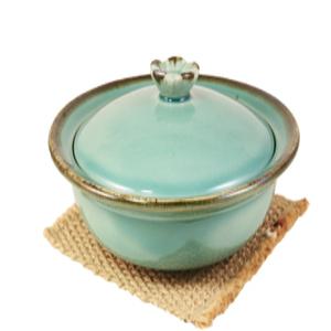단고재 청자 꽃잎뚜껑 찜기 (대) / 죽그릇 찜그릇 반찬 스프 청자찬기 도자기 뚜껑찬기 집들이선물