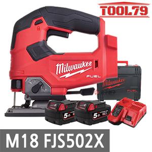 밀워키 M18 FJS-502X 충전 직소 18V 5.0Ah 배터리 2개 직쏘 4단계 오비탈 BL모터
