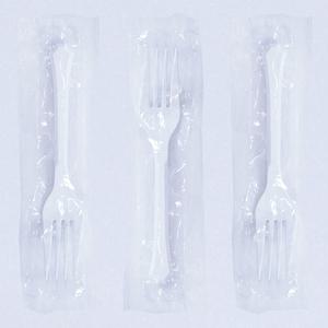 테이크아웃 포크 개별 비닐포장 화이트 100개