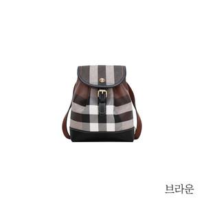 [버버리] 체크 레더 백팩 마이크로