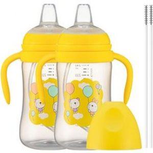 순수아 추달린스파우트컵240ml 2p+빨대솔 옐로우
