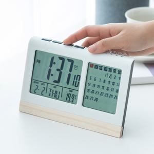 캘린더 달력 LCD 무선 건전지 데스크 탁상용 시계 / 무소음 디지털 전자 날짜 온도 알람 책상 탁상 시계