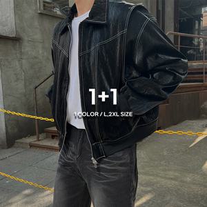 [당일출고/1+1/추가금없음] 유광 글로시 스웨이드 바이커 레이싱 크롭 숏 자켓