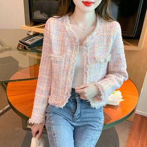 EAMT 여자재킷 트위드 상의 코트 봄가을 프린지 와일드 긴팔 쇼트 YONG3
