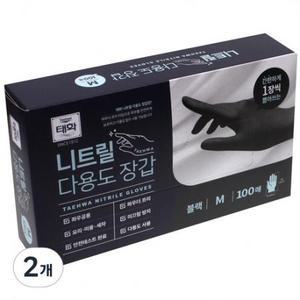 태화 니트릴 다용도 장갑 블랙 M × 중(M) 2개