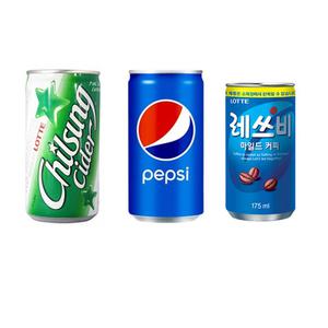 미니 캔음료 혼합30캔(칠성사이다+펩시콜라+레쓰비)