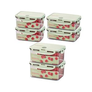 락앤락 비스프리 퓨어 2호 직사각 6P 세트(600ml,2개+750ml,2개+1.1L,2개)
