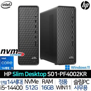 HP S01-PF4002KR |JY| 24년형 인텔 i5 14세대 윈도우11 홈 슬림 바디 사무용 업무용 비즈니스 데스크탑