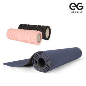[EG] 에르고기어 TPE 6mm 요가매트 + 폼롤러 30*10cm 세트 구성 (매트 1개 + 폼롤러 1개)