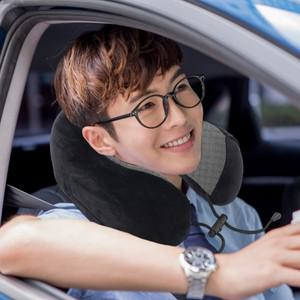 릴렉션 메모리폼 목베개 3종세트 블랙 기내용베개