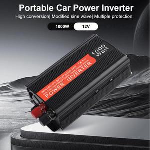 스마트 선풍기 수정 사인파 인버터 범용 소켓, USB 포함, 12V ~ 220V 변압기, 자동차 전압 1000W