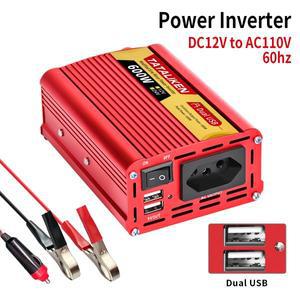 브라질 소켓 전력 인버터, 600W, 1500W, 2000W, DC 12V, AC 110V, 220V, 휴대용 자동차 충전기 변환기, 액