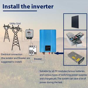 LCD 리미터 태양광 패널 입력 그리드 타이 인버터, PV 55-90V 배터리 전압 48V, AC 출력 110V 120V 또는 22