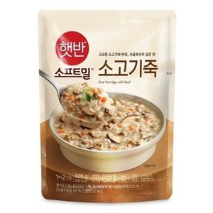 비비고 420g 햇반 소프트밀 소고기죽