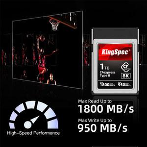 KingSpec CFexpress B 타입 카드, 256GB 512GB 메모리 카드, CF Express RAW 4K/8K 비디오 PCIe Gen3x2 플래시 메모리 카드