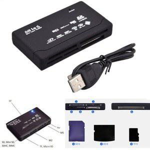 올인원 카드 리더기 USB 2.0 SD 카드 리더 어댑터, TF CF SD 미니 SD SDHC MMC MS XD 지원