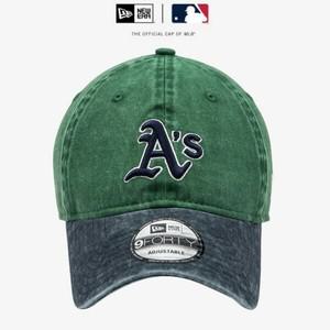 뉴에라 MLB 오클랜드 애슬레틱스 피그먼트 워싱 언스트럭쳐 볼캡 그린 14561826
