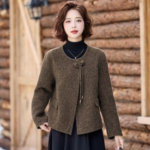 여성 추천각 모피 코트 리버시블 추동 루즈핏 라운드 원버튼 울 상의 OOTD4